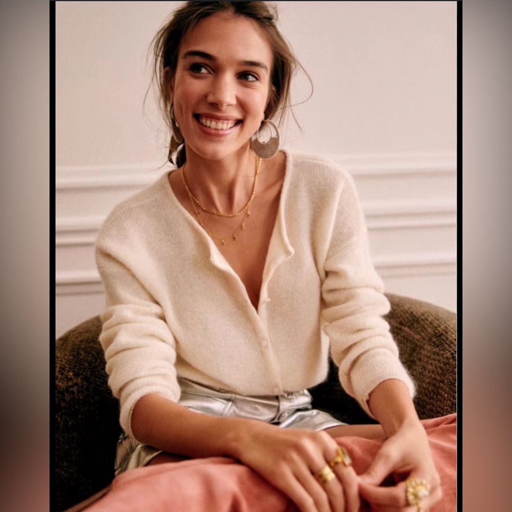 Sezane Cream Women's Cardigan